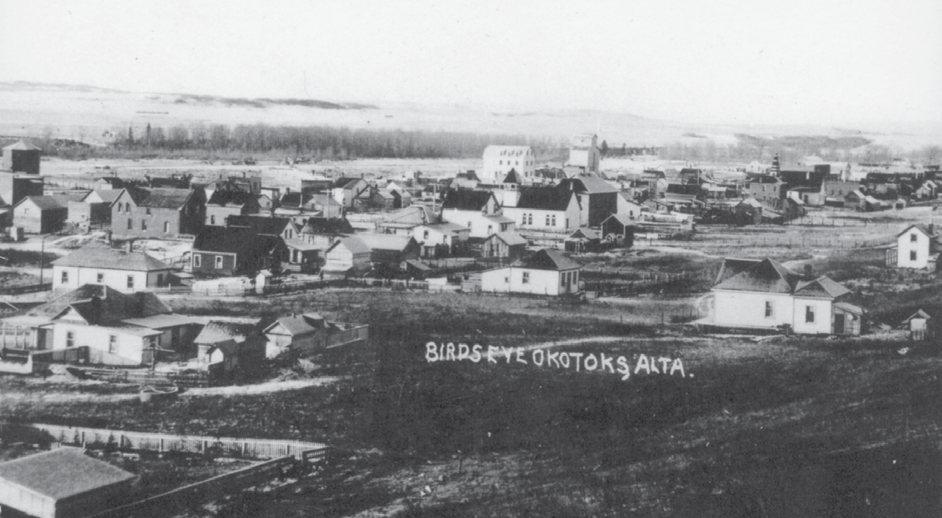 Birds Eye View of Okotoks, 1912