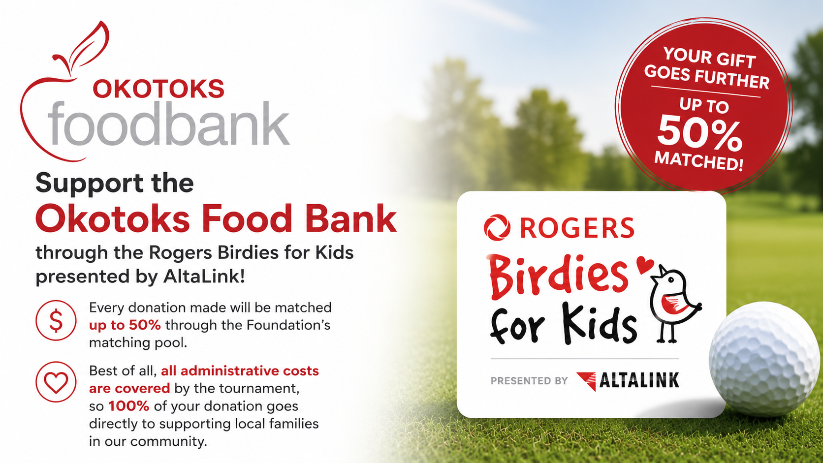 Support us through the Rogers Birdies for Kids!